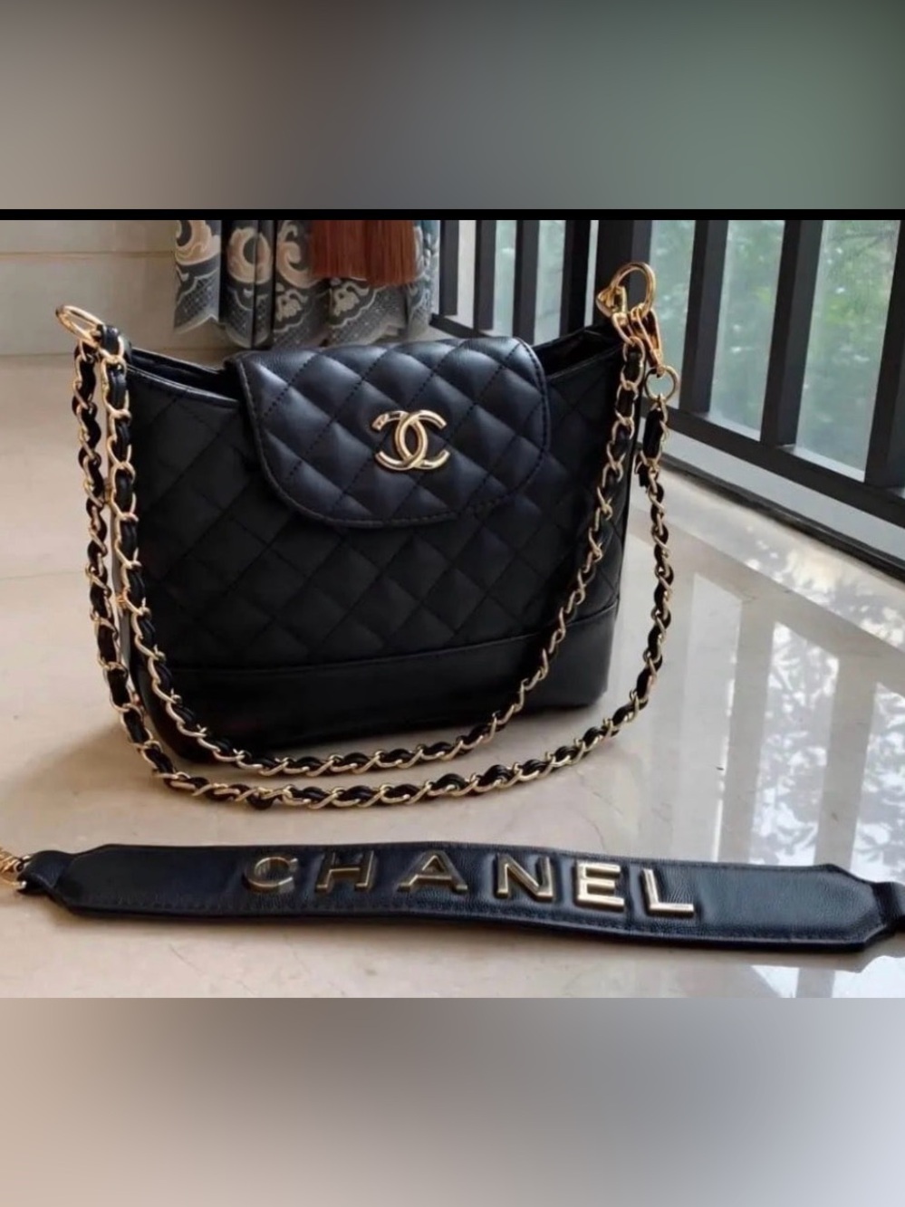 Novelty Black & Gold With Two Straps Long And Short / GWP - Picture 9 of 10